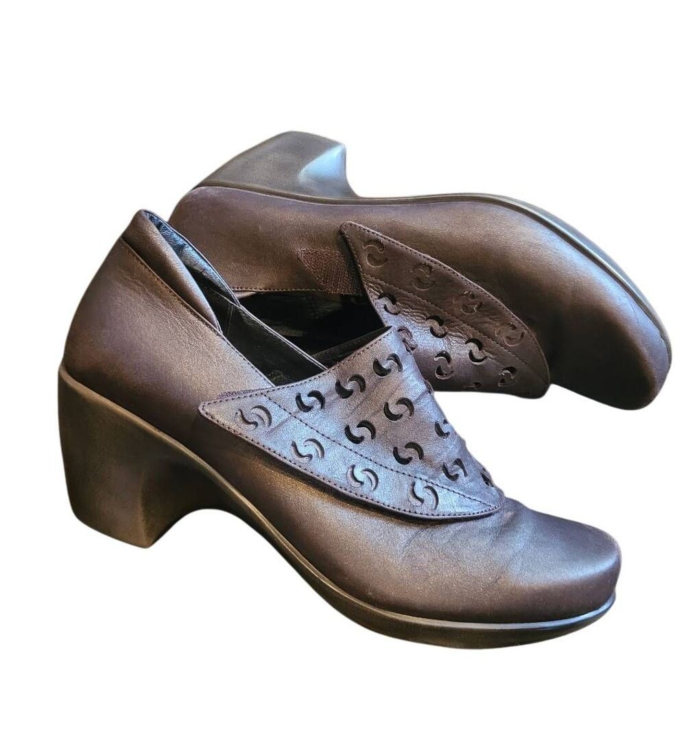 Naot Shoes Women's 9 Brown Shimmer Precious Nubuck Leather Comfort Clog